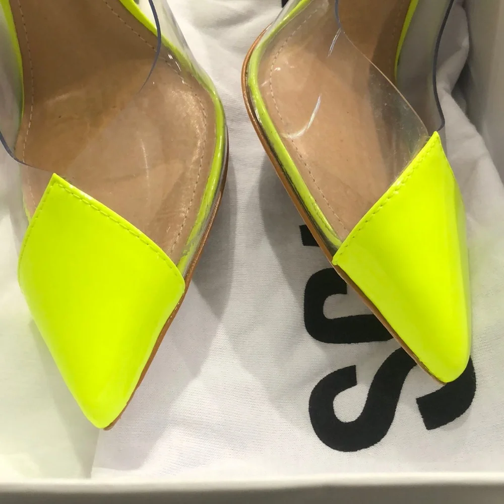 Schutz Cendi Vinyl & Neon Leather Pumps